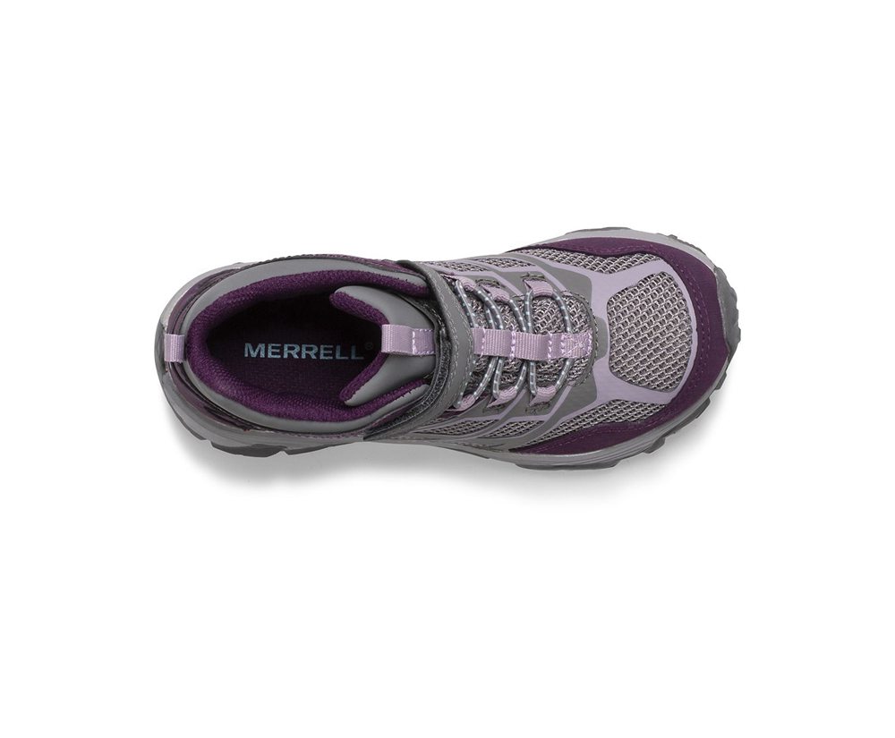 Buty Trekkingowe Merrell Dziecięce Szare - Moab Fst Mid A/C Waterproof - 901523-DNZ